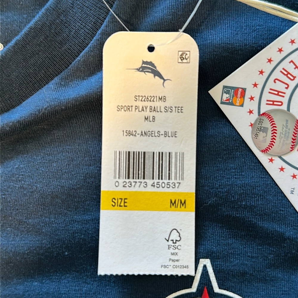 MLB Men's Los Angeles Angels Tommy Bahama Navy Play Ball in Paradise T-Shirt - Picture 7 of 8